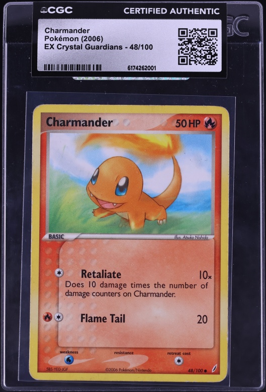 2006 Pokemon Ex Crystal Guardians Charmander #48 CGC AUTH