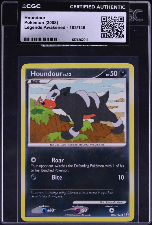 2008 Pokemon Legends Awakened Houndour #103 CGC AUTH