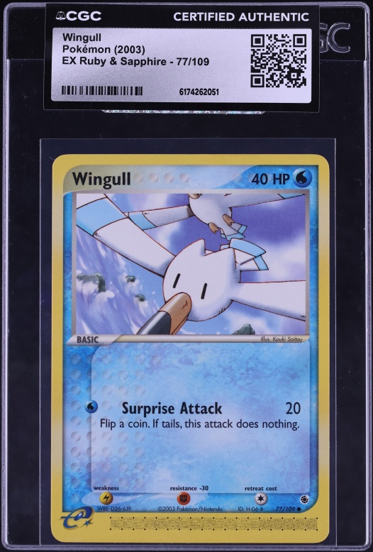2003 Pokemon Ex Ruby & Sapphire Wingull #77 CGC AUTH
