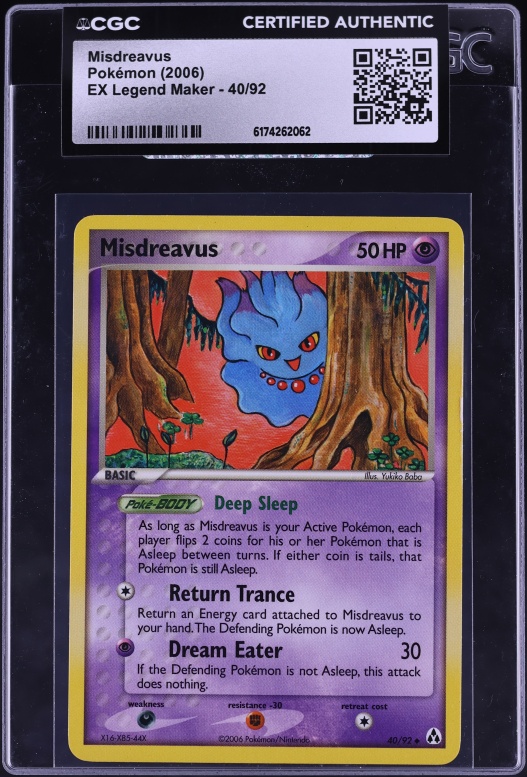 2025 Pokemon Japanese Mega Dream Ex AR Misdreavus #202 CGC 9 MINT