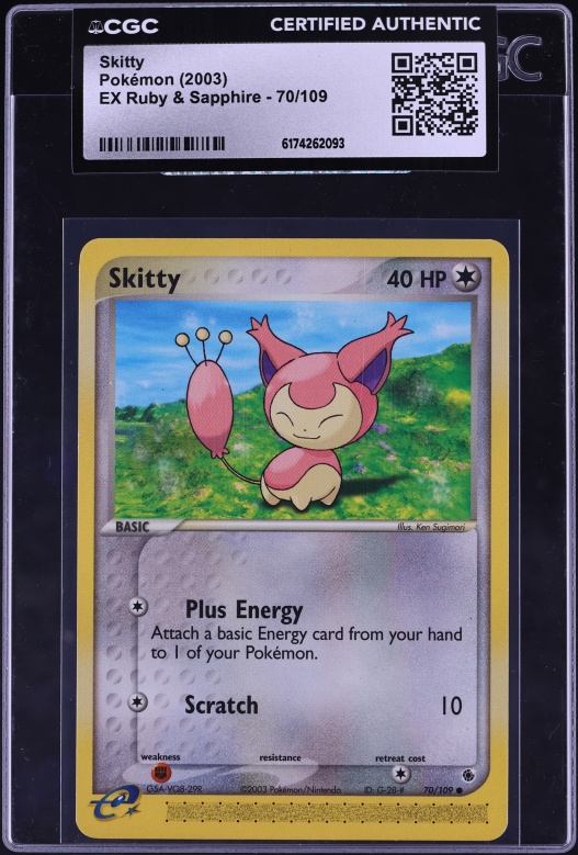 skitty pokemon card - (113/160) Reverse Holo 3d pokemon card: Skitty :