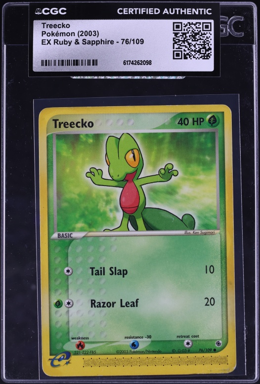 2003 Pokemon Ex Ruby & Sapphire Treecko #76 CGC AUTH