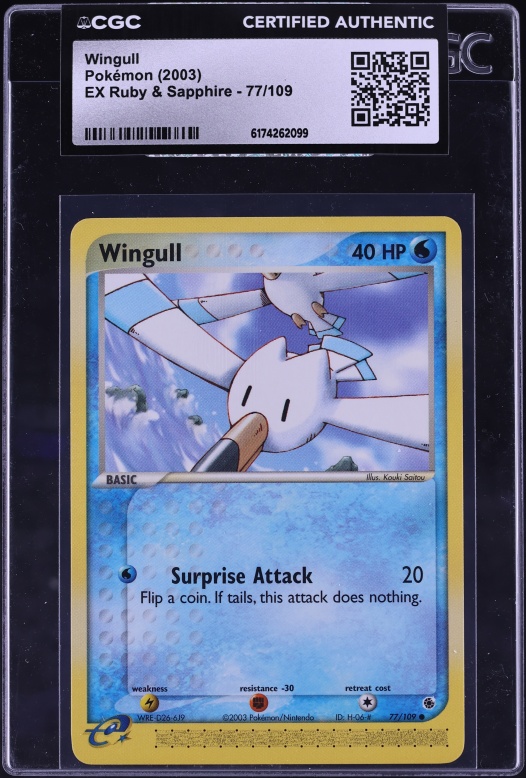 2003 Pokemon Ex Ruby & Sapphire Wingull #77 CGC AUTH