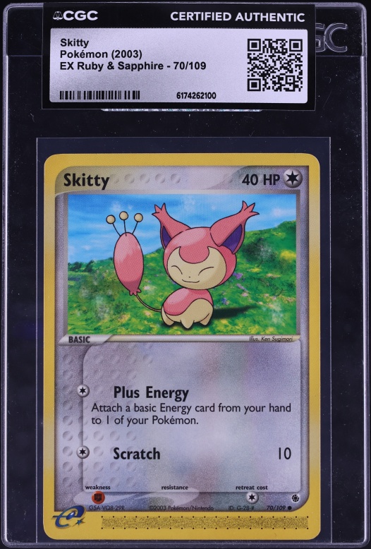 2003 Pokemon Ex Ruby & Sapphire Skitty #70 CGC AUTH