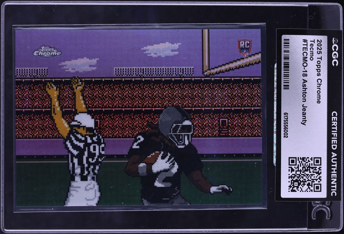 2025 Topps Chrome Tecmo Ashton Jeanty ROOKIE #TECMO-18 CGC AUTH