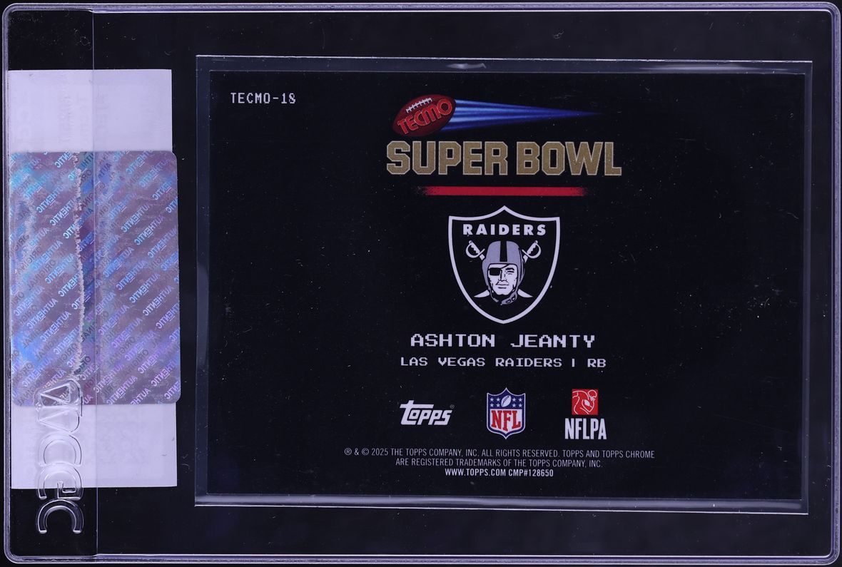 2025 Topps Chrome Tecmo Ashton Jeanty ROOKIE #TECMO-18 CGC AUTH