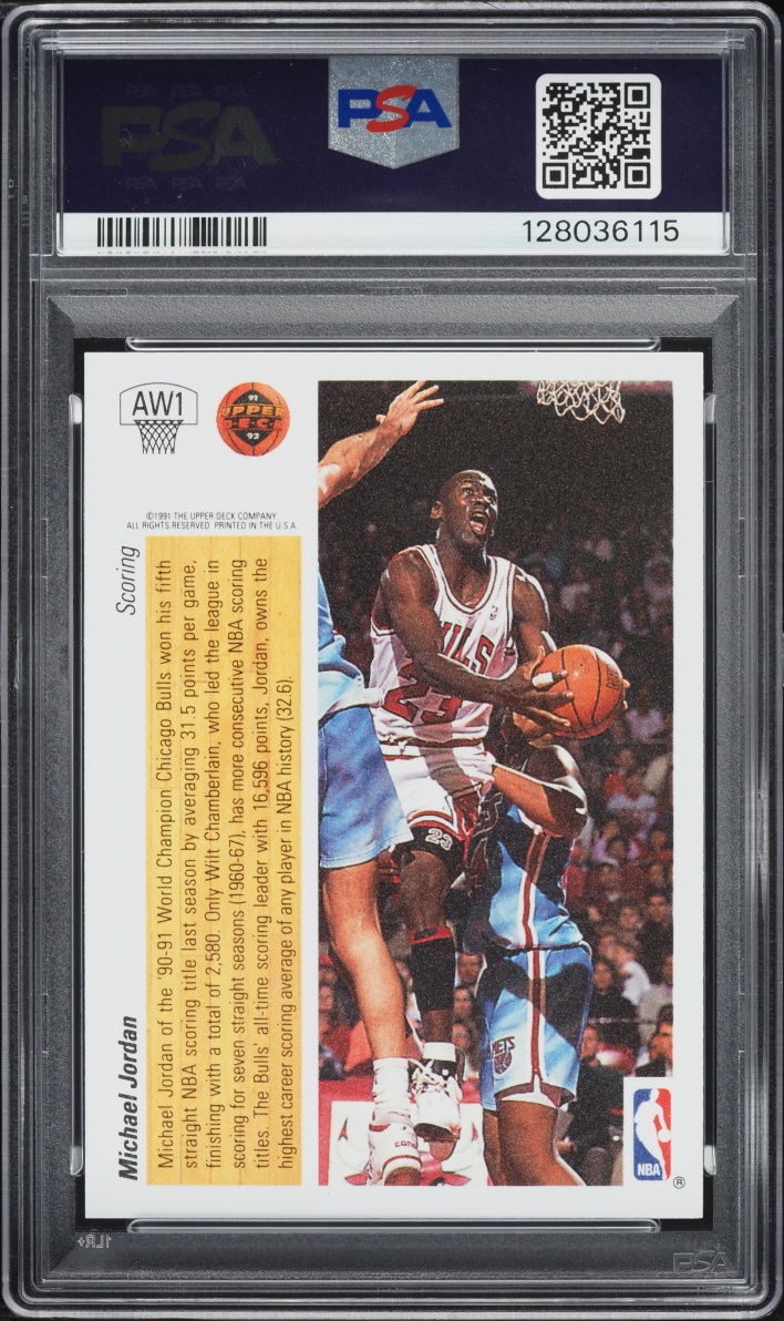 1991 Upper Deck Award Winner Holograms Michael Jordan #AW1 PSA 8 NM-MT