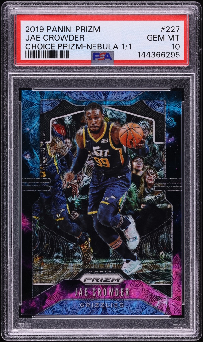 2019 Panini Prizm Choice Nebula Jae Crowder 1/1 #227 PSA 10 GEM MINT