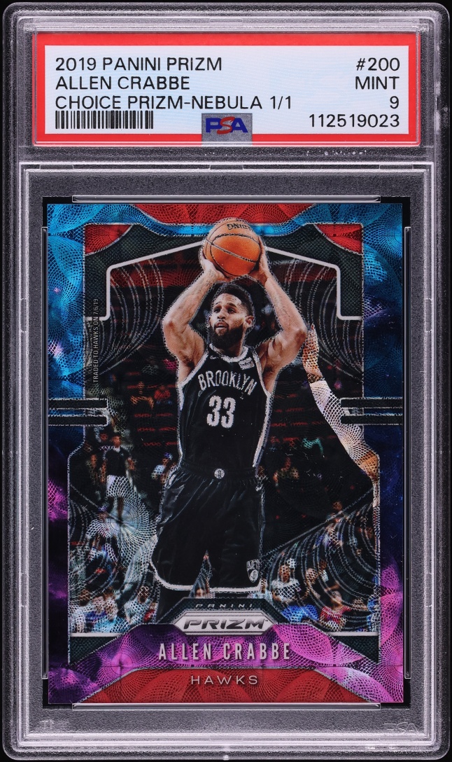 2019 Panini Prizm Choice Nebula Allen Crabbe 1/1 #200 PSA 9 MINT