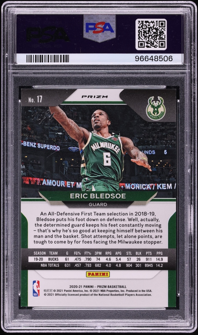 2020 Panini Prizm Choice Nebula Eric Bledsoe 1/1 #17 PSA 8 NM-MT