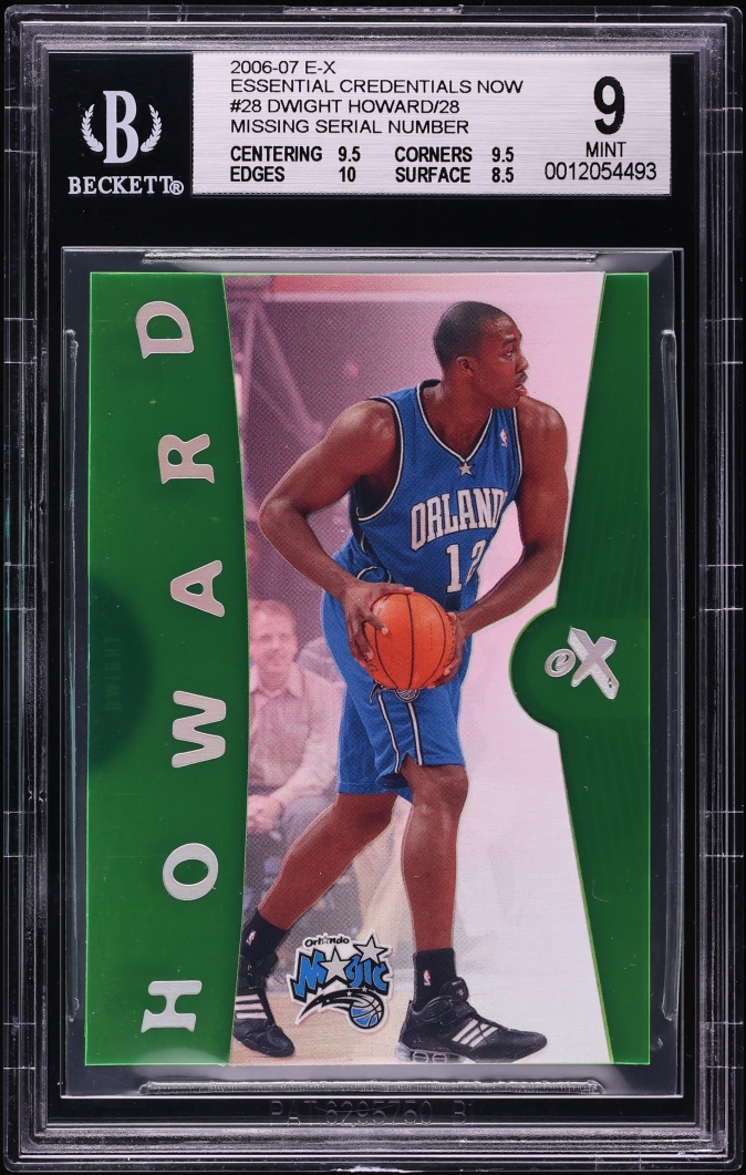 2006 E-X Essential Credentials Now Missing Serial Number Dwight Howard #28 BGS 9 MINT