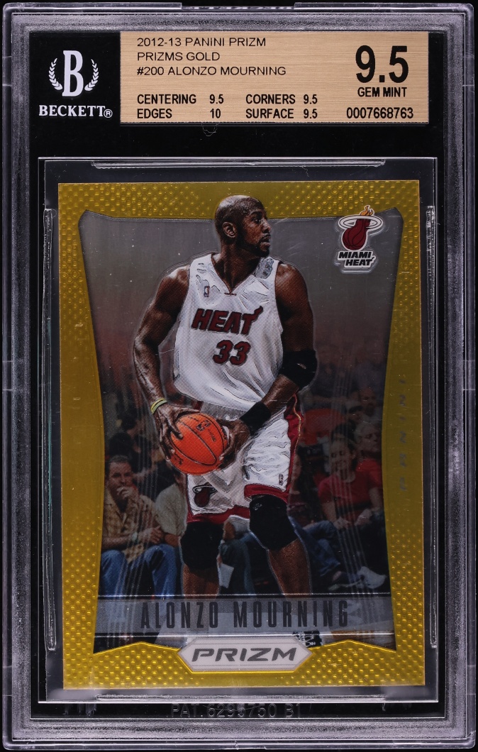 2012 Panini Prizm Gold Alonzo Mourning /10 #200 BGS 9.5 GEM MINT