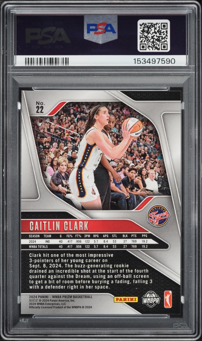 2024 Panini Prizm WNBA Caitlin Clark ROOKIE #22 PSA 10 GEM MINT