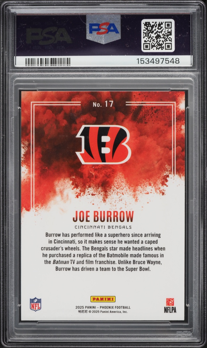 2025 Panini Phoenix Color Blast Joe Burrow #17 PSA 9 MINT