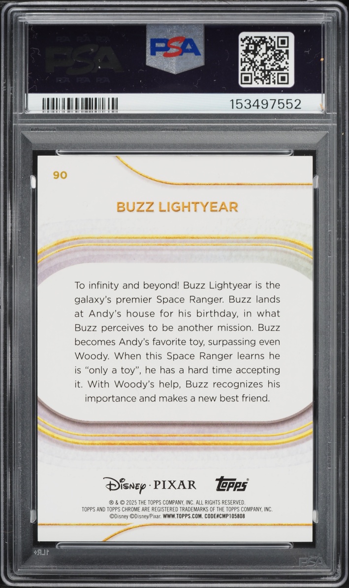 2025 Topps Chrome Disney Image Variation Mickey R&B Ref. Buzz Lightyear /28 #90 PSA 10 GEM MINT