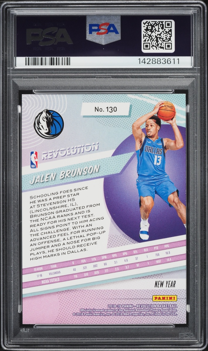 2018 Panini Revolution Chinese New Year Jalen Brunson ROOKIE #130 PSA 10 GEM MINT