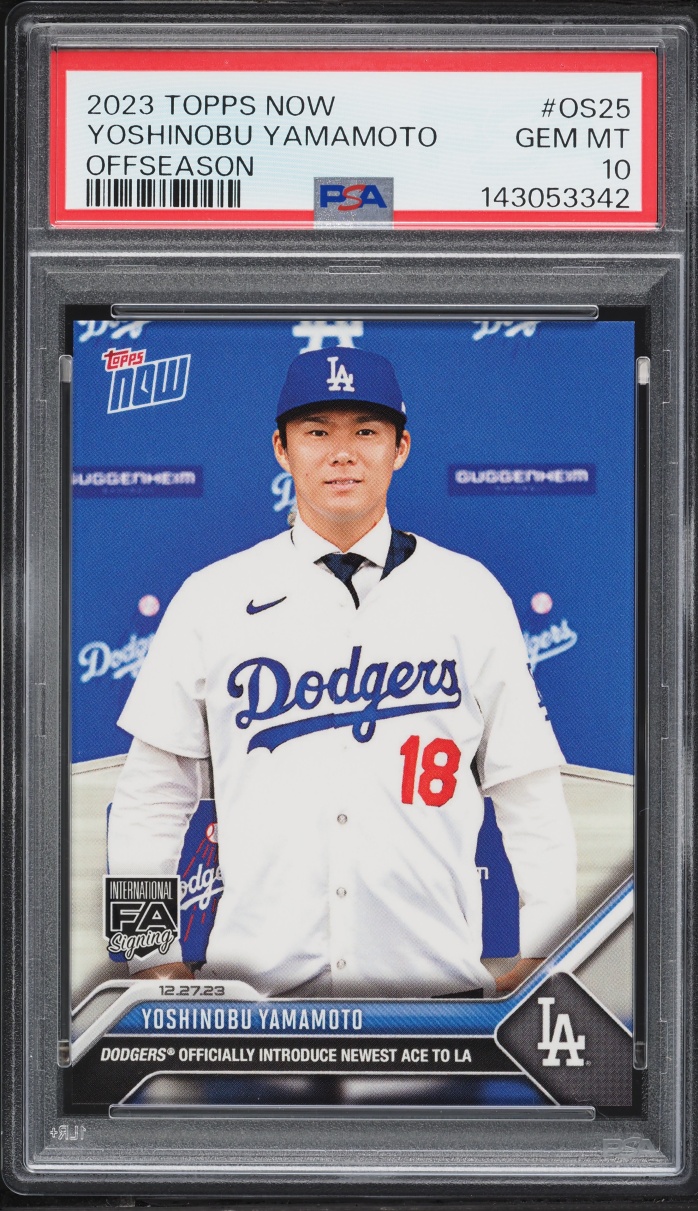 2023 Topps Now Off-Season Yoshinobu Yamamoto PROSPECT #OS25 PSA 10 GEM MINT