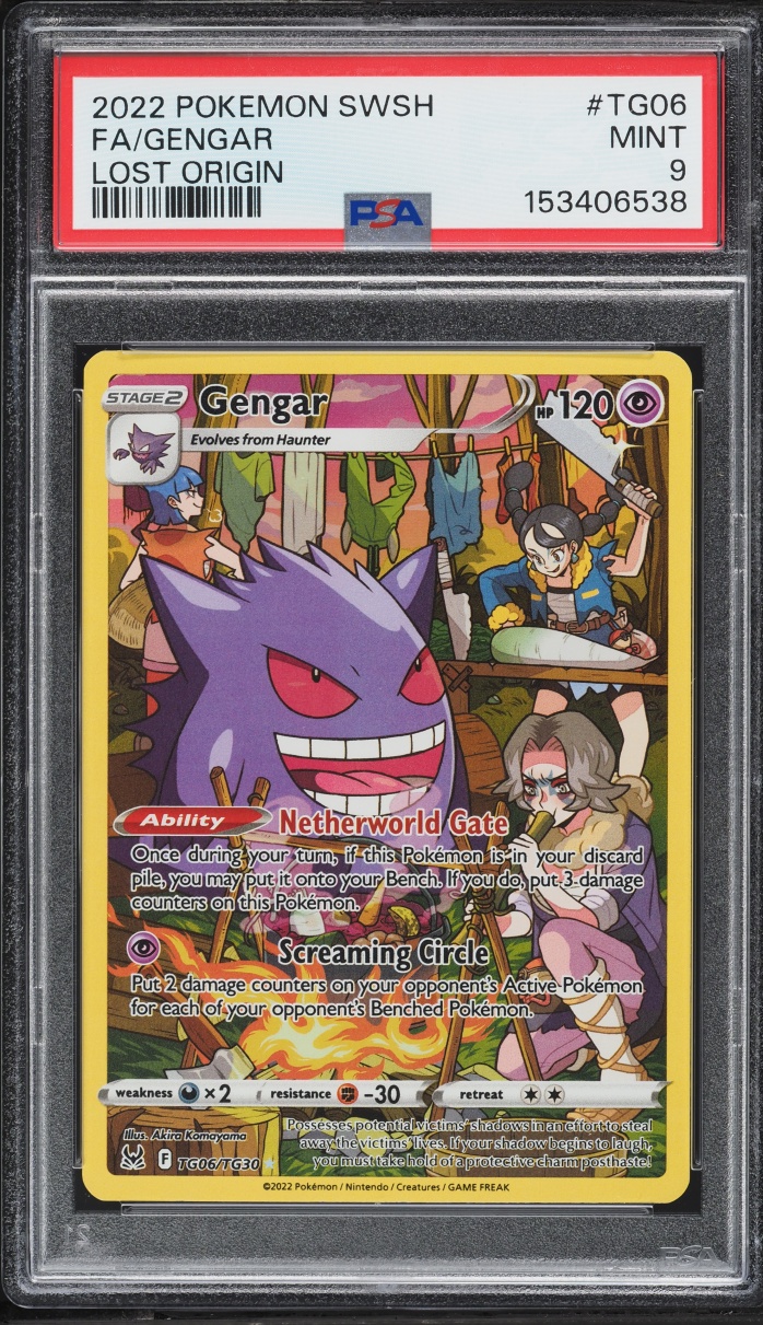 2022 Pokemon Sword & Shield Lost Origin Trainer Gallery CHR Gengar #TG06 PSA 9 MINT