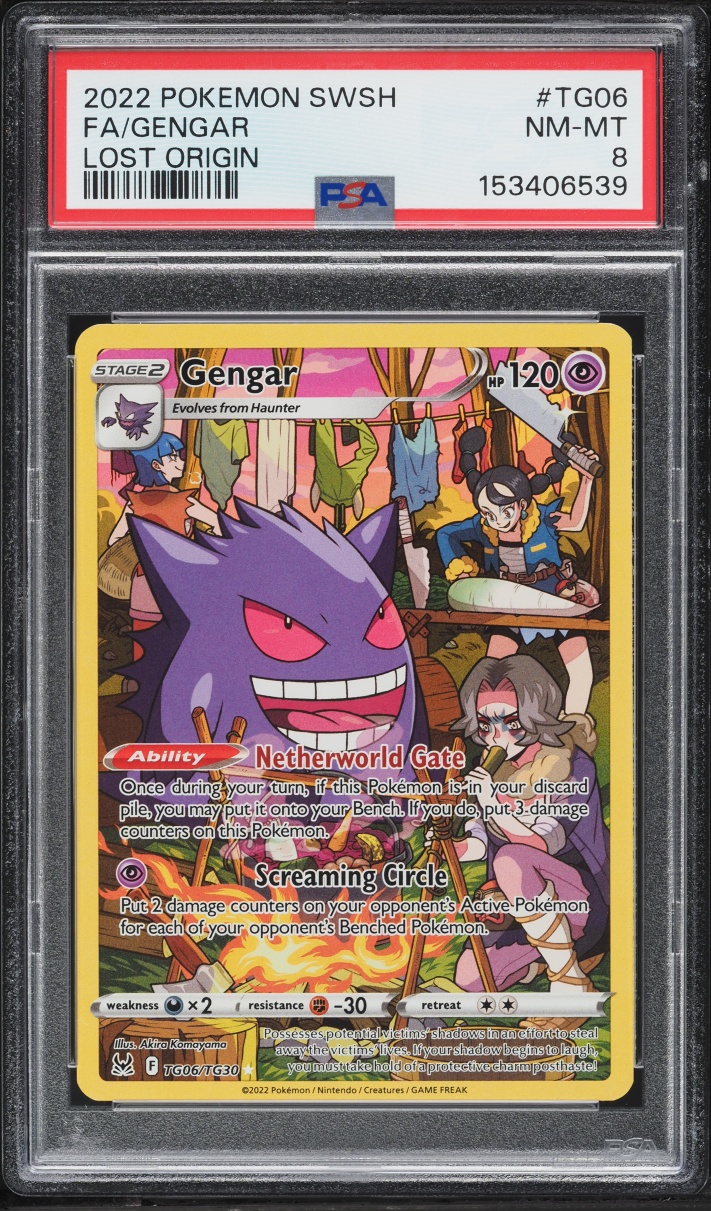 2022 Pokemon Sword & Shield Lost Origin Trainer Gallery CHR Gengar #TG06 PSA 8 NM-MT