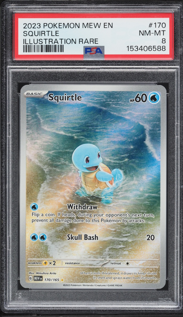 2023 Pokemon Scarlet & Violet 151 IR Squirtle #170 PSA 8 NM-MT