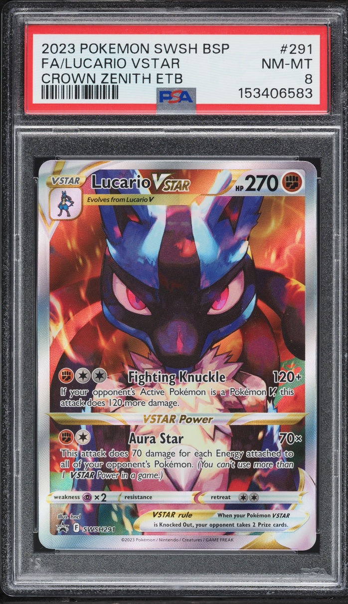 2023 Pokemon Sword & Shield Promo Crown Zenith ETB Lucario VSTAR #SWSH291 PSA 8 NM-MT