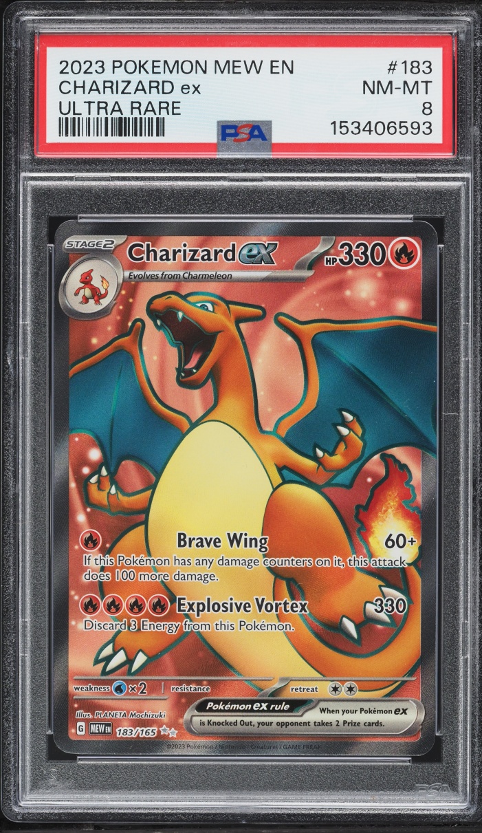 2023 Pokemon Scarlet & Violet 151 Full Art Charizard EX #183 PSA 8 NM-MT