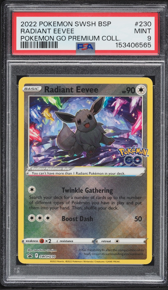 2022 Pokemon Sword & Shield Promo GO Premium Collection Holo Radiant Eevee #SSWSH230 PSA 9 MINT