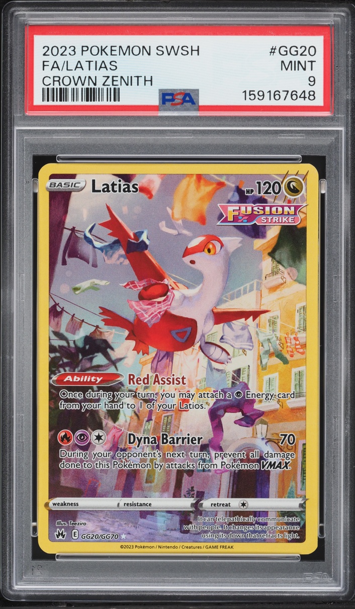2023 Pokemon Sword & Shield Crown Zenith Alt Art Latias #GG20 PSA 9 MINT