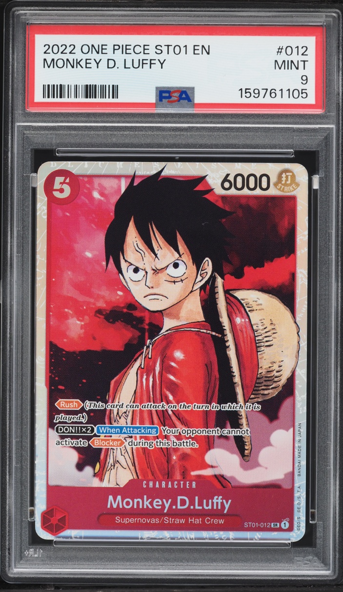 2022 One Piece Starter Deck Straw Hat Crew SR Monkey D. Luffy #ST01-012 PSA 9 MINT