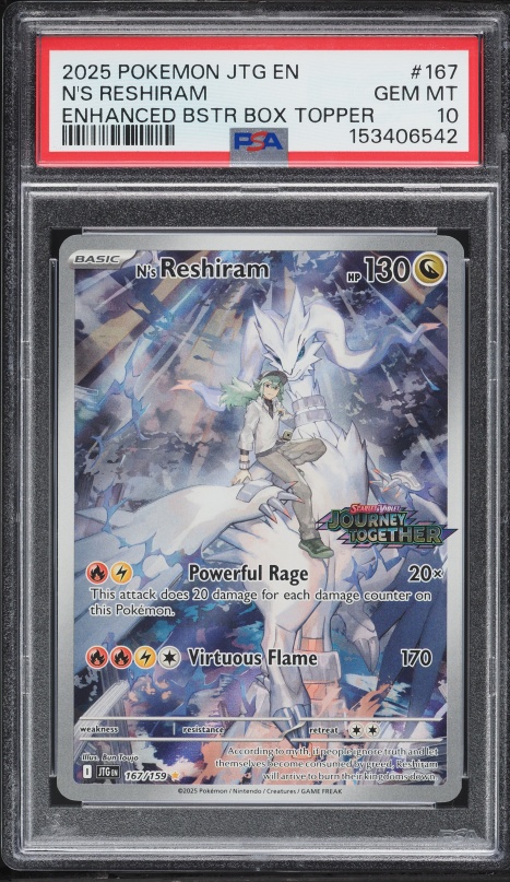 2025 Pokemon SV Journey Together Enhanced Booster Display IR N's Reshiram #167 PSA 10 GEM MINT