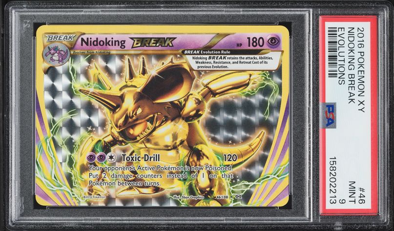 2016 Pokemon XY Evolutions Holo Nidoking BREAK #46 PSA 9 MINT