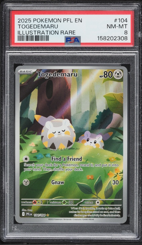2025 Pokemon Mega Evolution Phantasmal Flames IR Togedemaru #104 PSA 8 NM-MT
