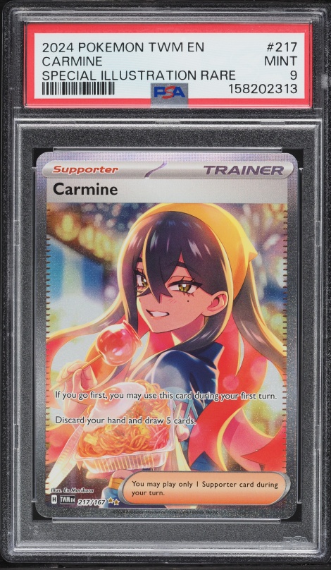 2024 Pokemon Scarlet & Violet Twilight Masquerade SIR Carmine #217 PSA 9 MINT