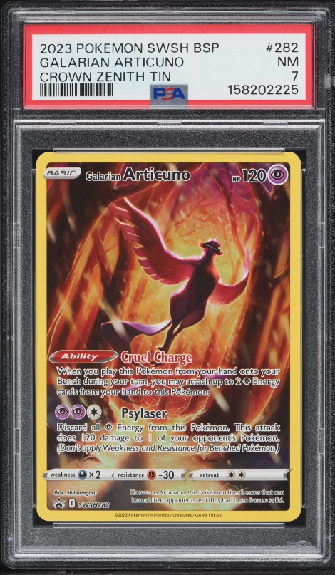 2023 Pokemon Sword & Shield Promo Crown Zenith Full Art Galarian Articuno #SWSH282 PSA 7 NRMT