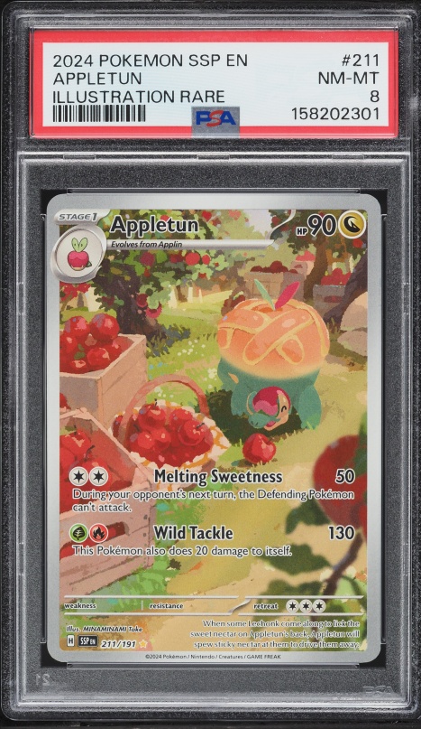 2024 Pokemon Scarlet & Violet Surging Sparks IR Appletun #211 PSA 8 NM-MT