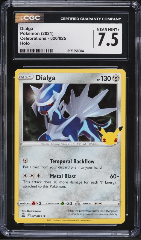 2021 Pokemon Sword & Shield Celebrations Classic Collection Holo Dialga #20 CGC 7.5 NRMT+