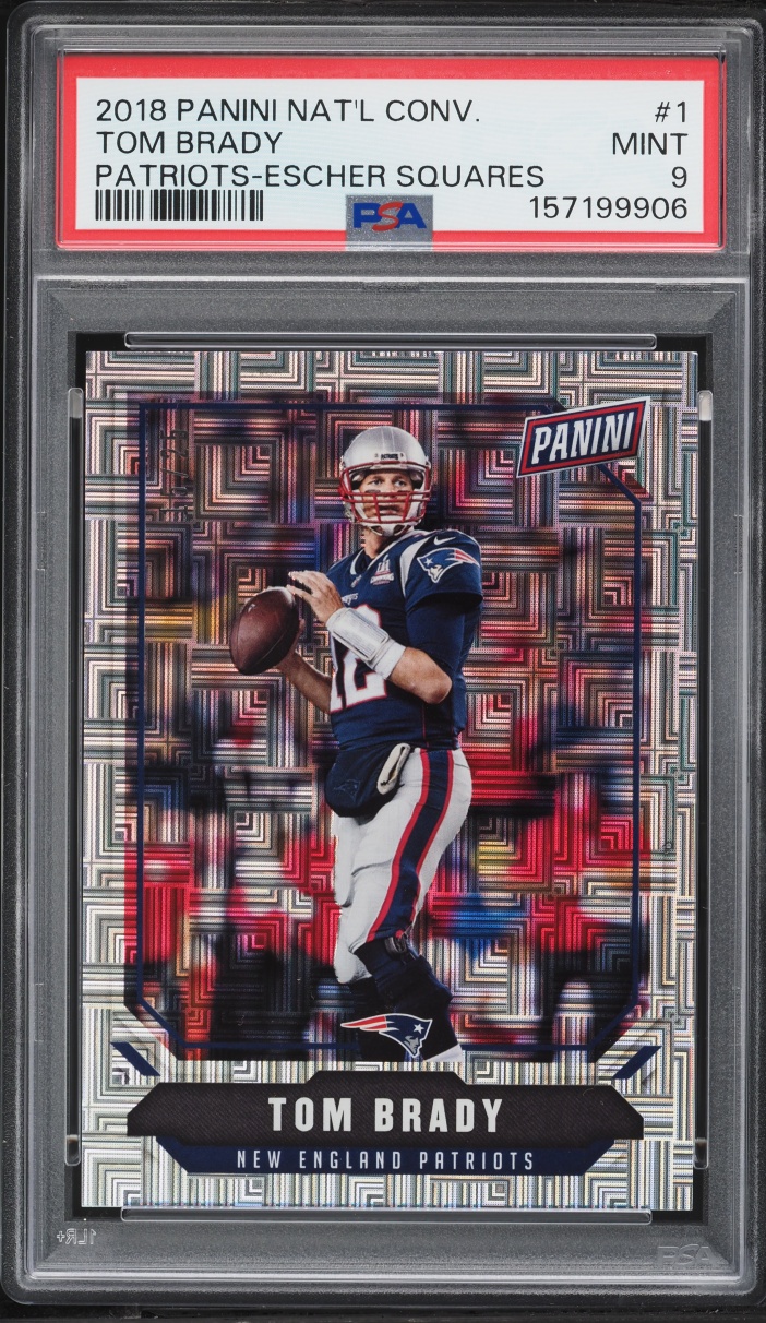 2018 Panini National Convention Patriots Escher Squares Tom Brady /25 #1 PSA 9 MINT