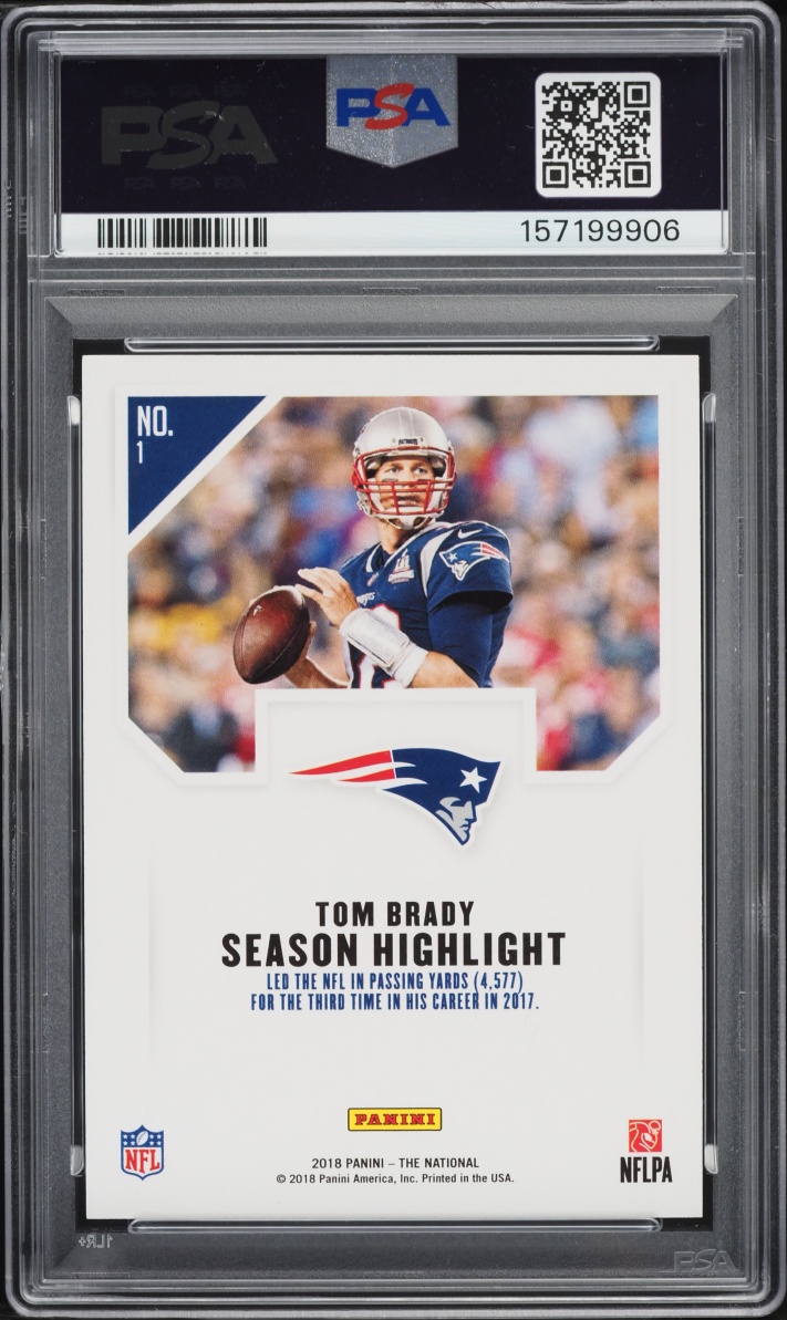 2018 Panini National Convention Patriots Escher Squares Tom Brady /25 #1 PSA 9 MINT