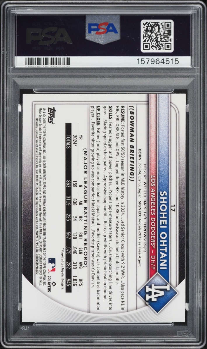 2025 Bowman Chrome Mega Box Shohei Ohtani #17 PSA 10 GEM MINT