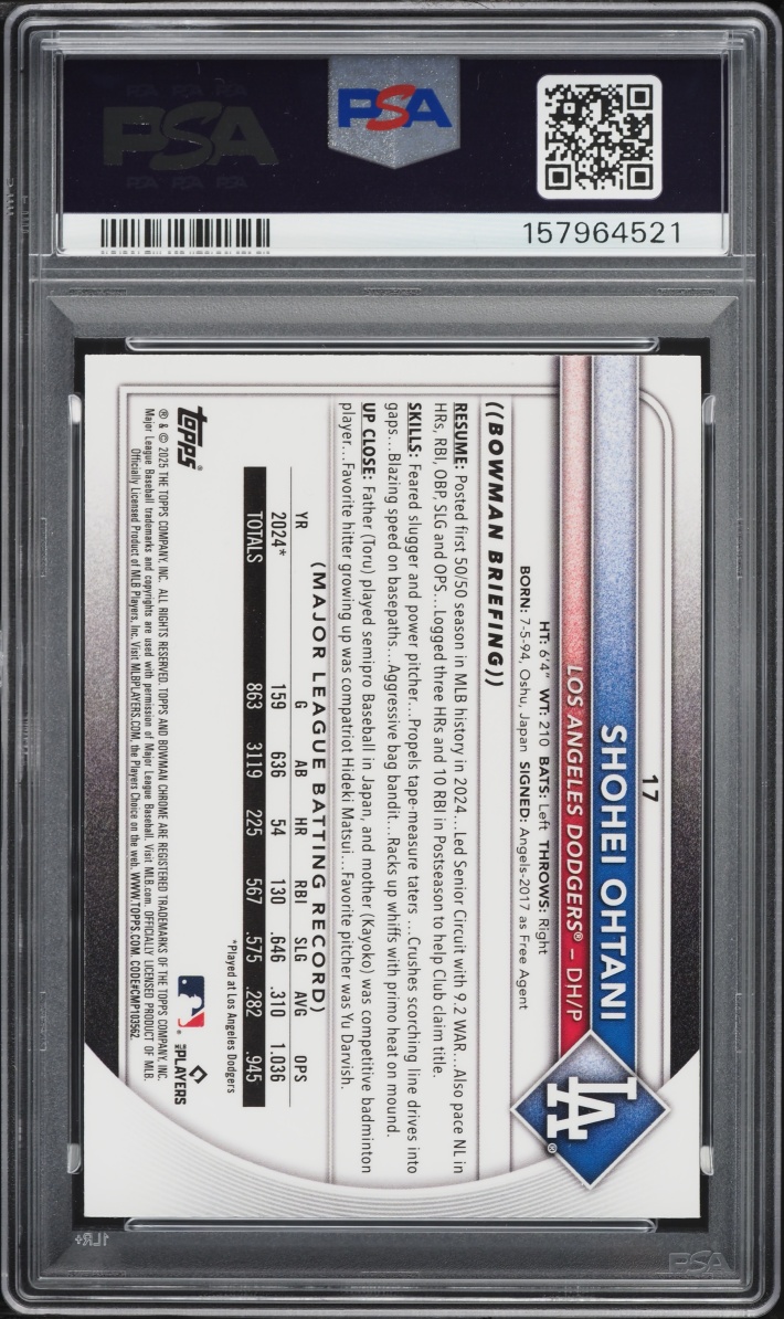 2025 Bowman Chrome Mega Box Shohei Ohtani #17 PSA 10 GEM MINT