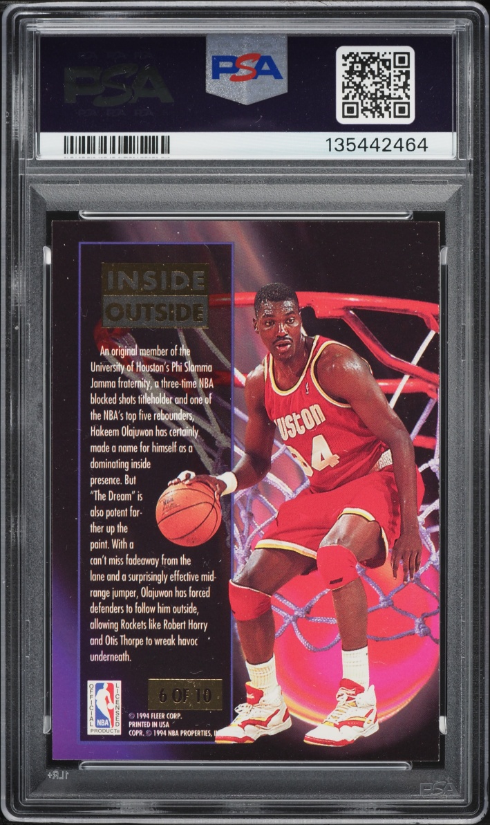 1993 Ultra Inside Outside Hakeem Olajuwon #6 PSA 6 EXMT