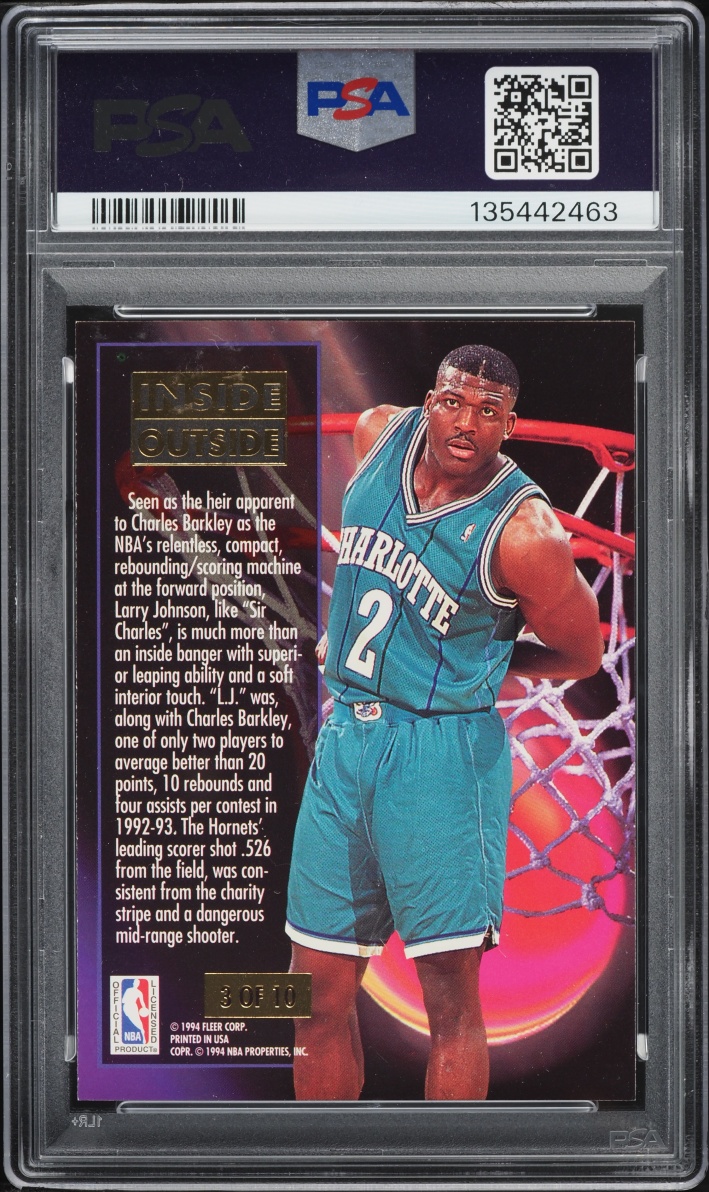 1993 Ultra Inside Outside Larry Johnson #3 PSA 6 EXMT