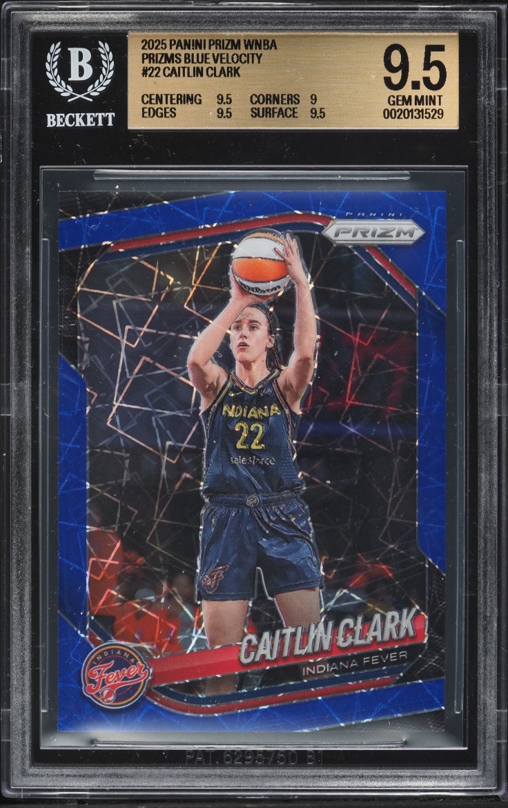 2025 Panini Prizm WNBA Blue Velocity Caitlin Clark #22 BGS 9.5 GEM MINT