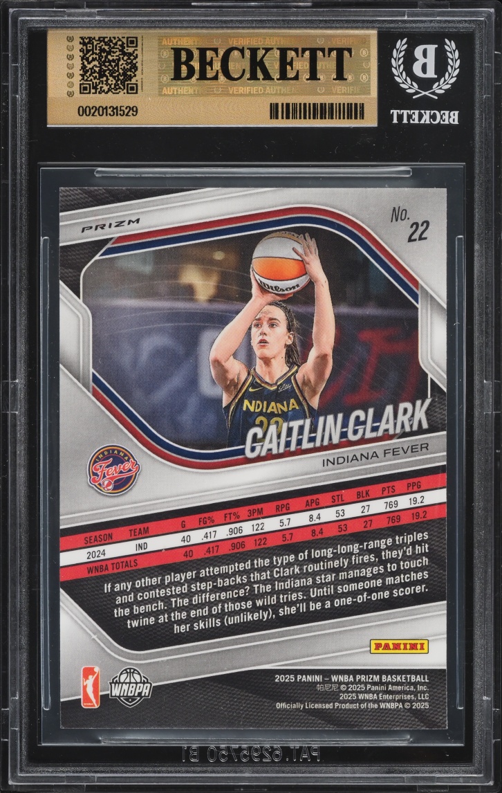 2025 Panini Prizm WNBA Blue Velocity Caitlin Clark #22 BGS 9.5 GEM MINT