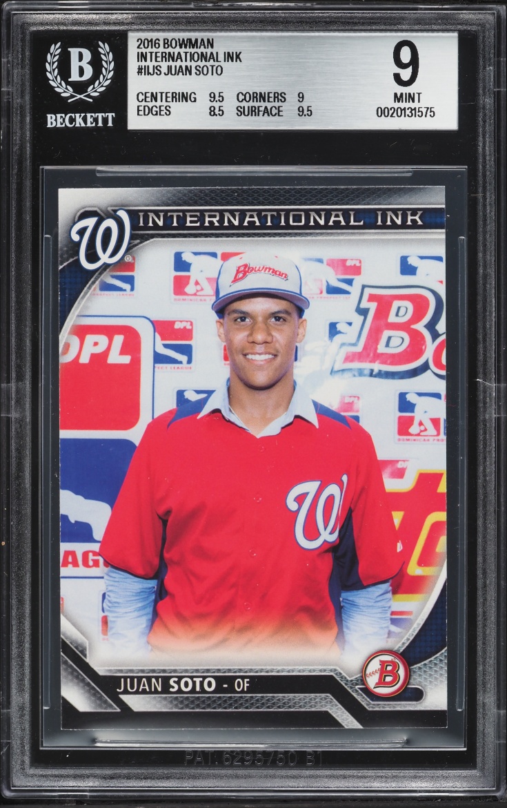 2016 Bowman International Ink Juan Soto PROSPECT #II-JS BGS 9 MINT