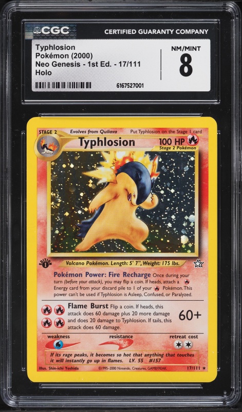 2000 Pokemon Neo Genesis 1st Edition Holo Typhlosion #17 BGS 9.5
