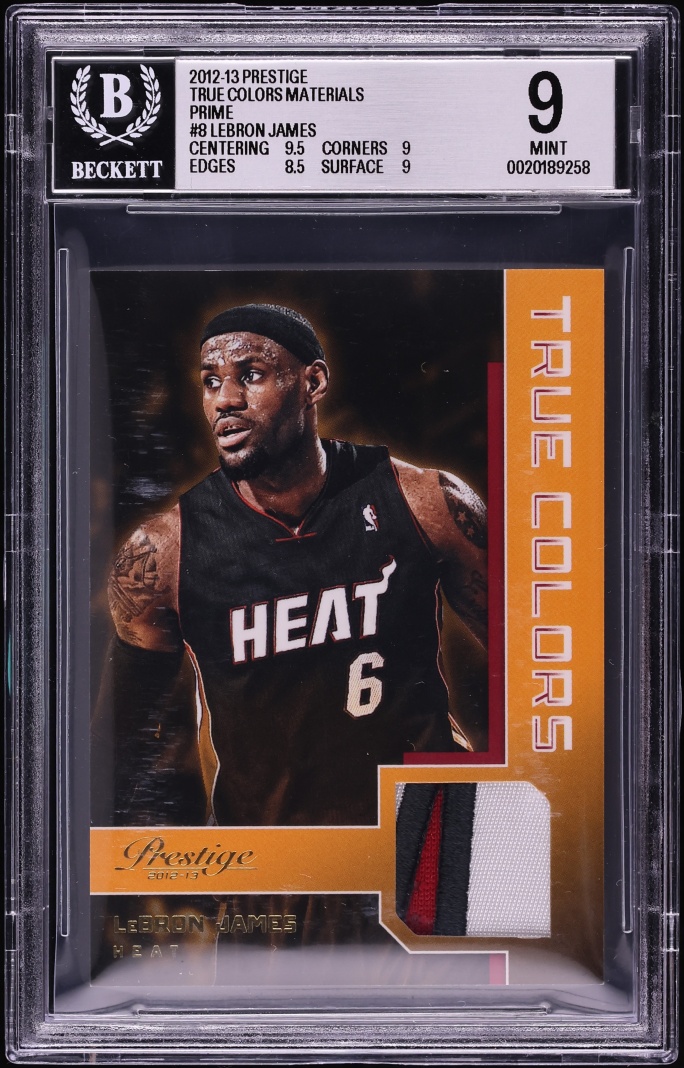2012 Prestige True Colors Materials Prime Lebron James PATCH /25 #8 BGS 9 MINT