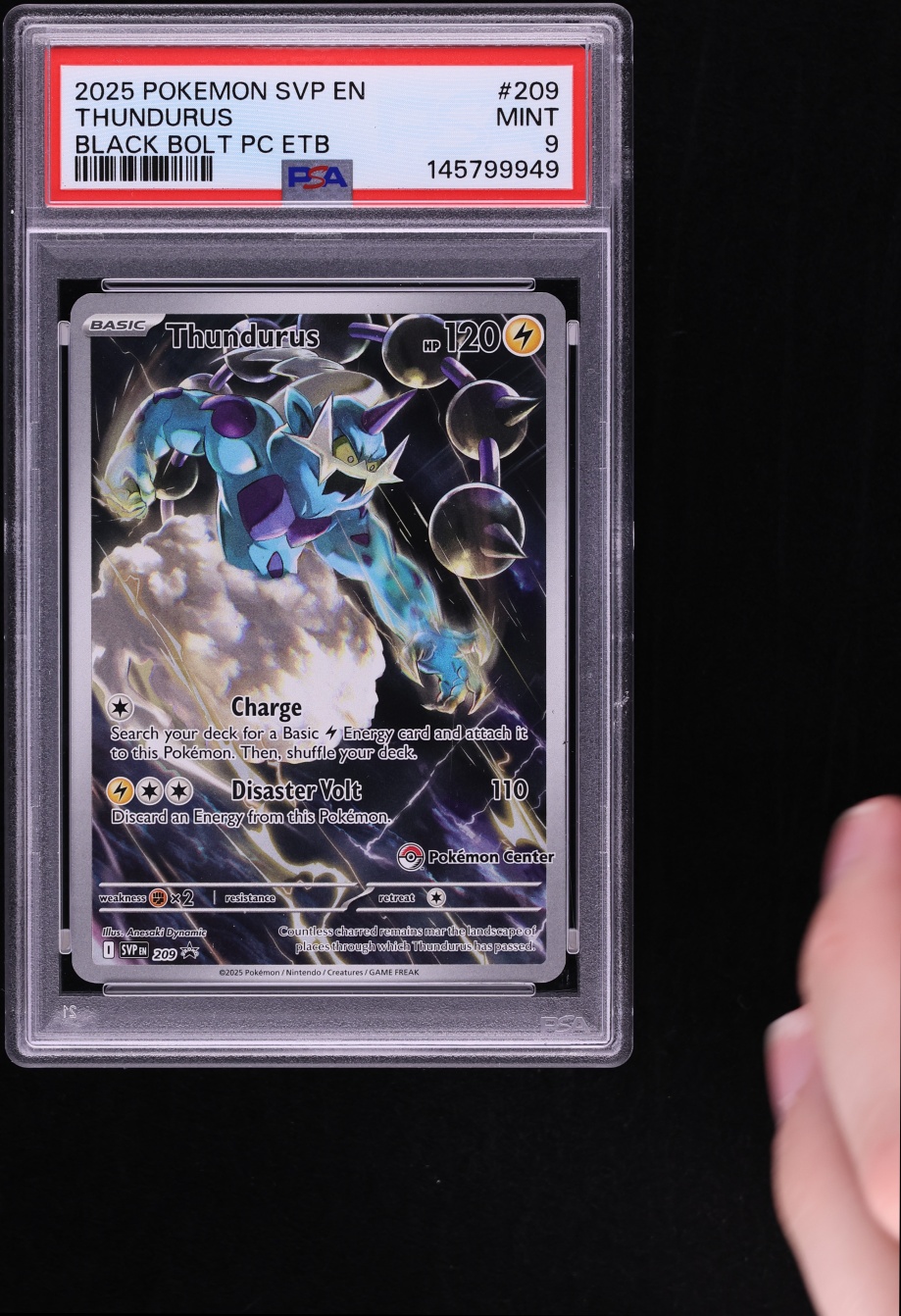2025 Pokemon Scarlet & Violet Promo Black Bolt Center ETB Alt Art Thundurus #209 PSA 9 MINT