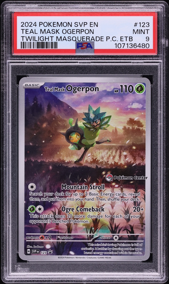 2024 Pokemon SV Promo Twilight Masquerade ETB Full Art Teal Mask Ogerpon #123 PSA 9 MINT