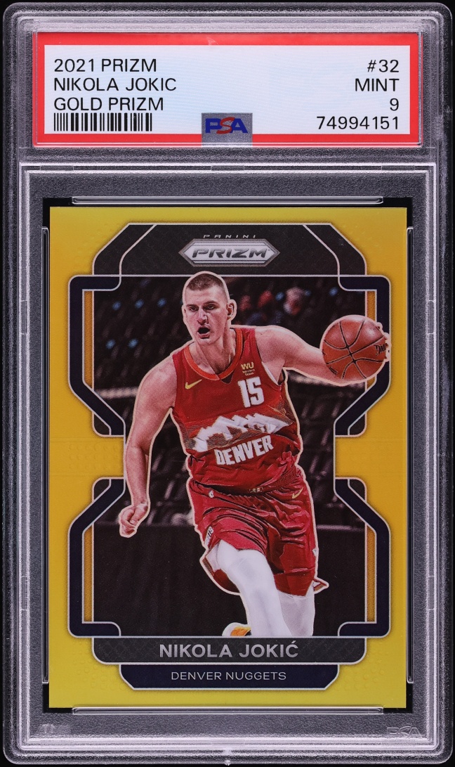 2021 Panini Prizm Gold Prizm Nikola Jokic 1/10 #32 PSA 9 MINT